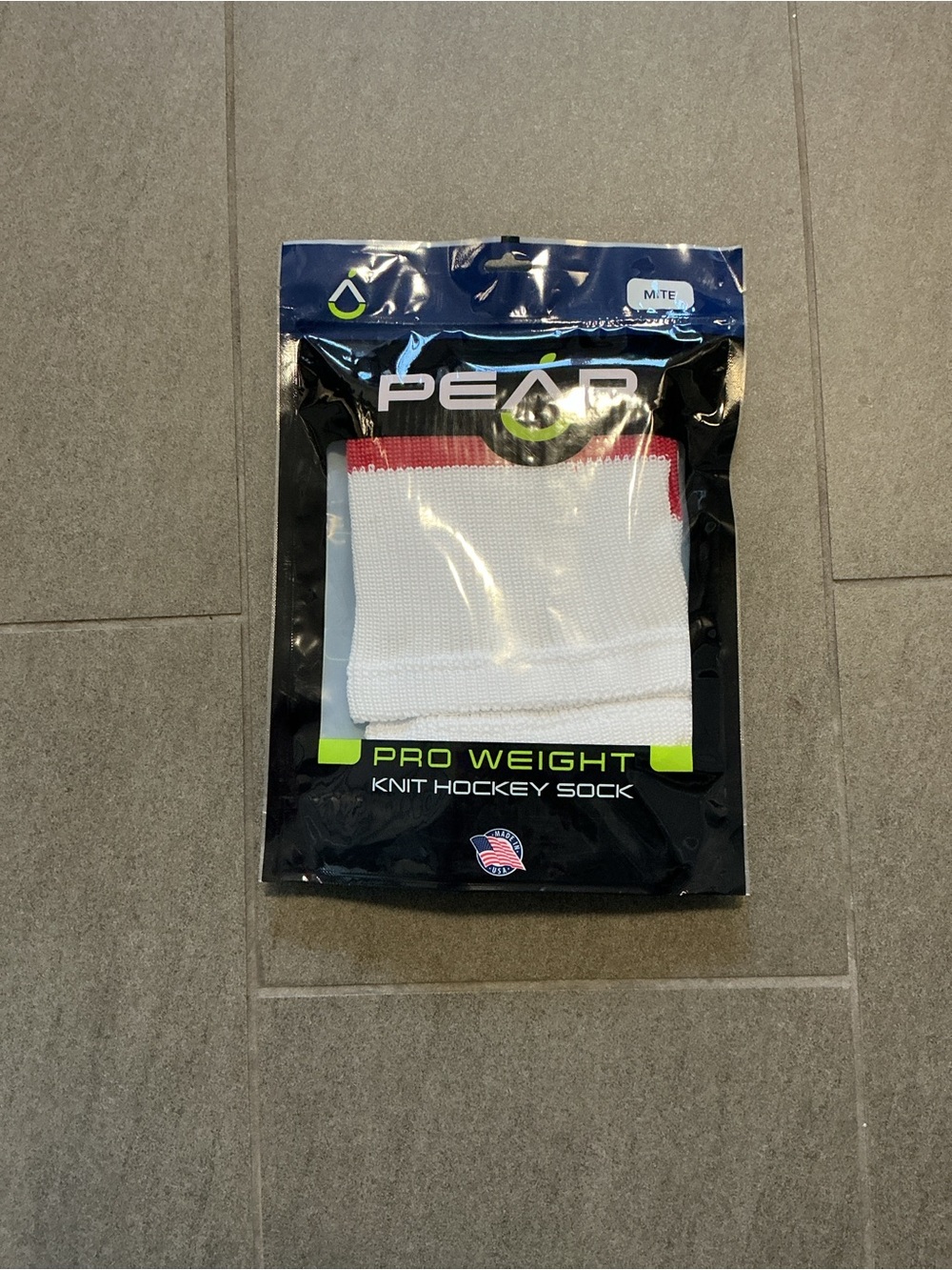 Pear Sox Pro Weight knit hockey socks Pro Weight Knit Hockey Sock - White 
 Red